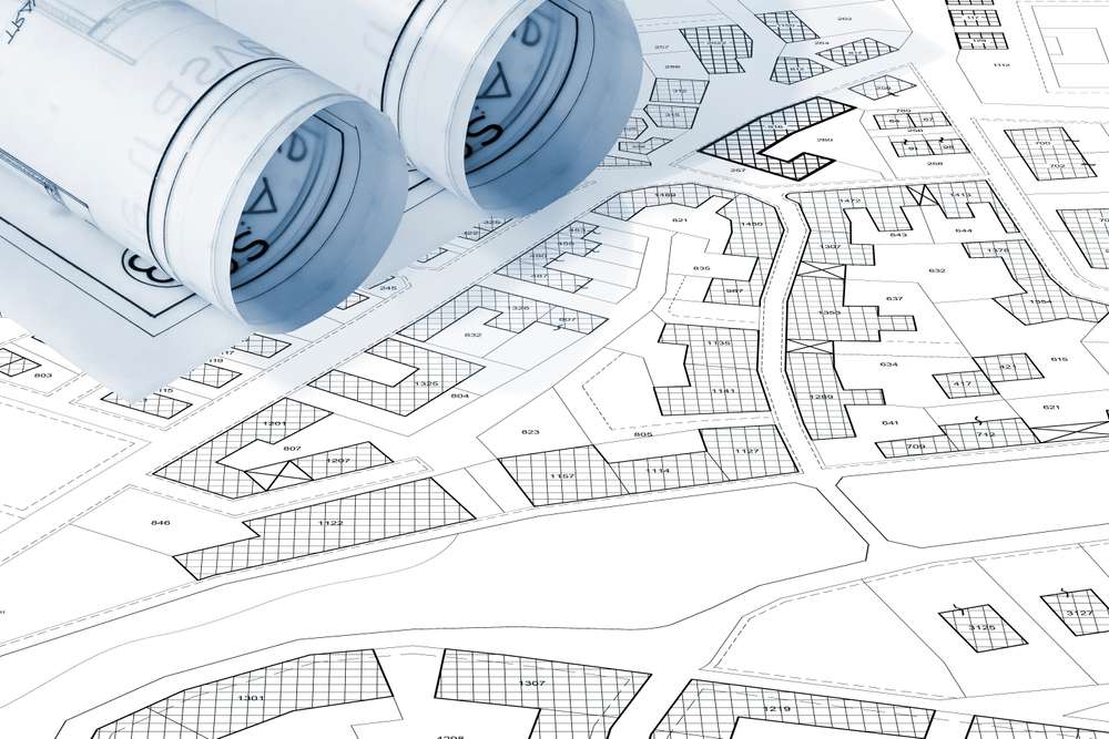 imaginary,cadastral,map,with,buildings,,land,parcel,and,vacant,plot